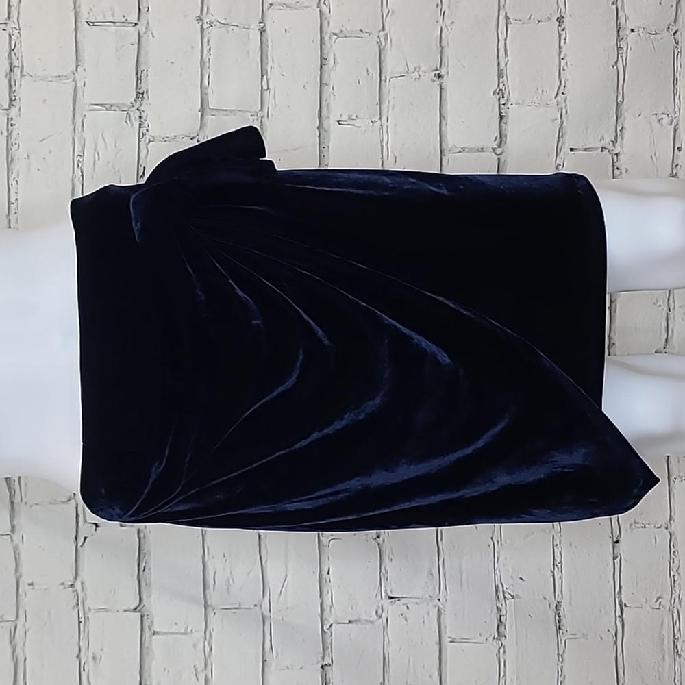 Tularosa A-Line Hi Waist Velvet Tie Front Katie Mini Skirt in Midnight Blue NWT
